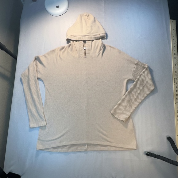 Anthropologie Cream Hooded Sweatshirt - Picture 2 of 7
